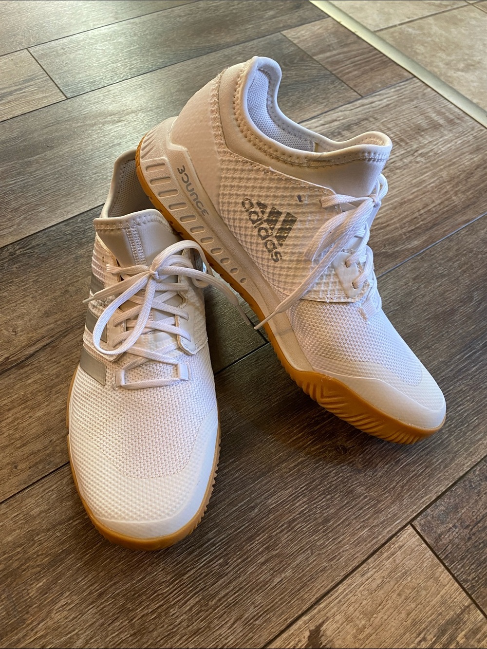 adidas Men’s White Sneakers with Gum Outsole